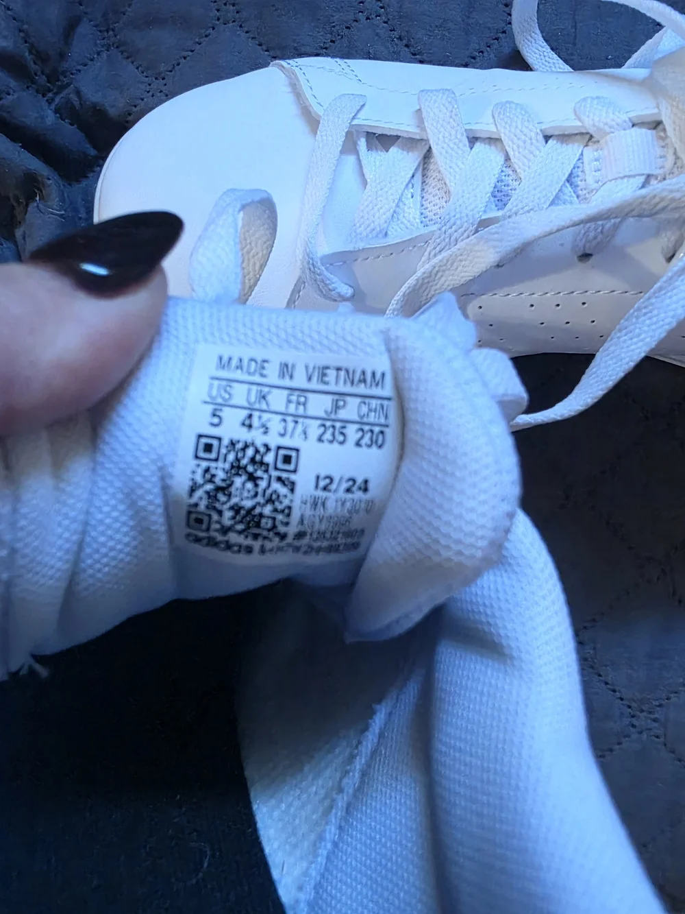 Adidas White Leather Sneakers with Pink Logo 4.5Y